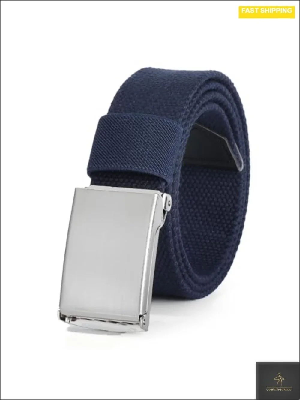 Boys Adjustable Canvas Belt with Silver Flip-Top Buckle